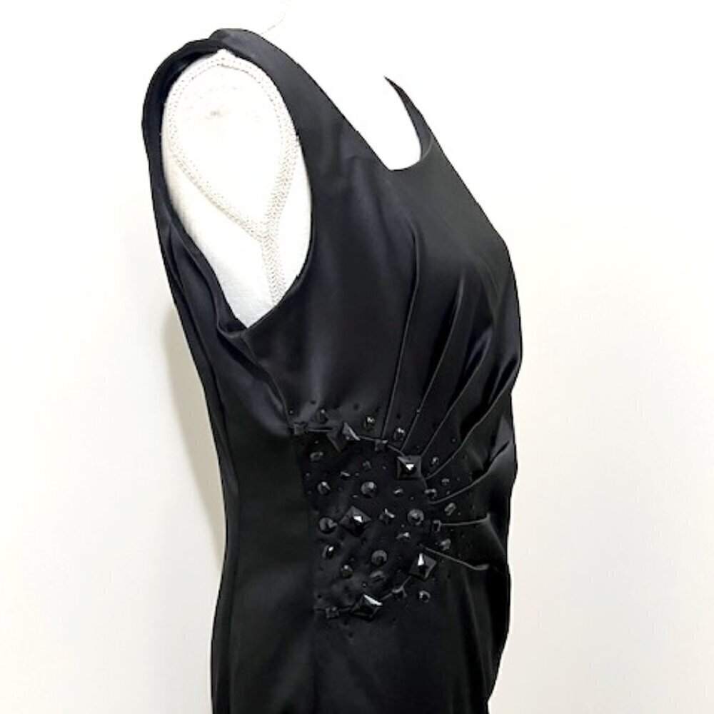 Jackie Jon Black Sleeveless Beaded Dress Formal Cocktail Party Evening 10 - Picture 2 of 6